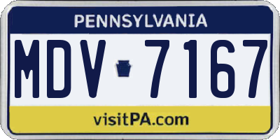 PA license plate MDV7167