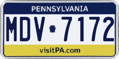 PA license plate MDV7172