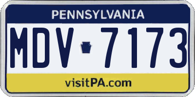PA license plate MDV7173