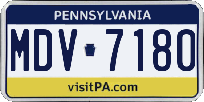 PA license plate MDV7180