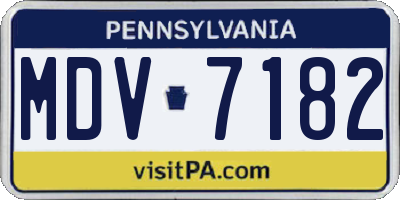 PA license plate MDV7182