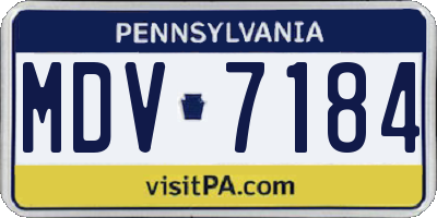 PA license plate MDV7184