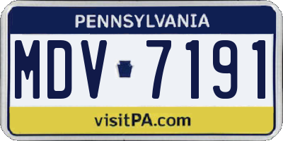 PA license plate MDV7191