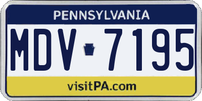 PA license plate MDV7195