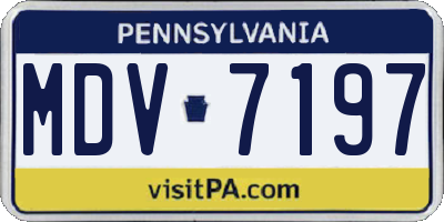 PA license plate MDV7197