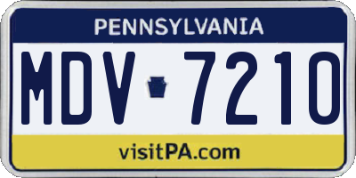 PA license plate MDV7210