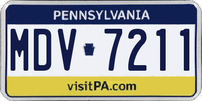 PA license plate MDV7211