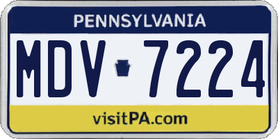 PA license plate MDV7224