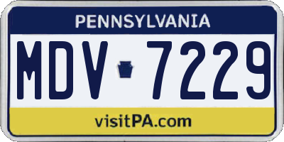PA license plate MDV7229