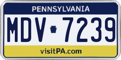 PA license plate MDV7239