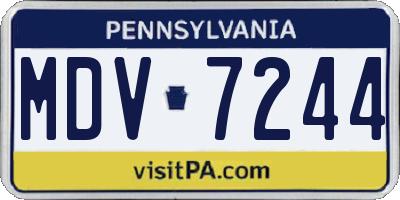 PA license plate MDV7244