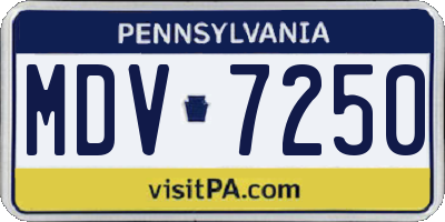 PA license plate MDV7250