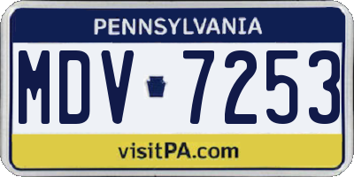 PA license plate MDV7253