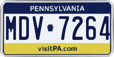 PA license plate MDV7264