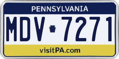 PA license plate MDV7271