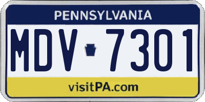 PA license plate MDV7301