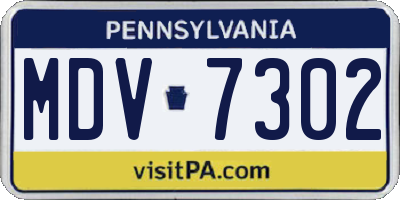 PA license plate MDV7302