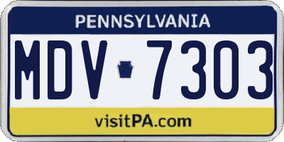 PA license plate MDV7303