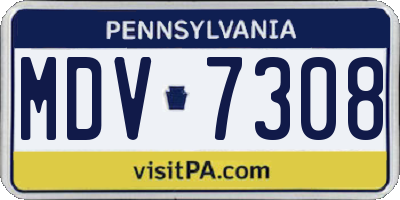 PA license plate MDV7308