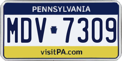 PA license plate MDV7309