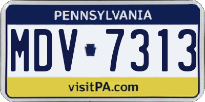 PA license plate MDV7313