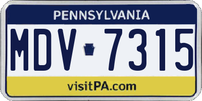 PA license plate MDV7315