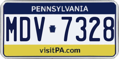 PA license plate MDV7328
