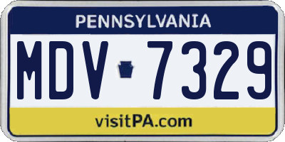 PA license plate MDV7329