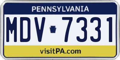PA license plate MDV7331