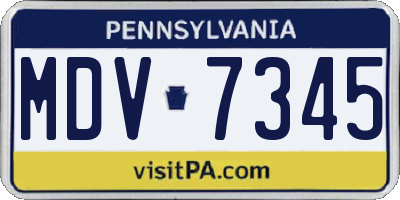 PA license plate MDV7345