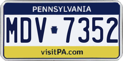 PA license plate MDV7352