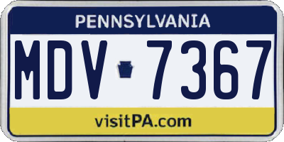 PA license plate MDV7367