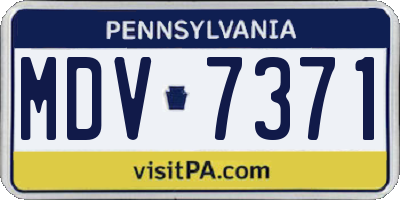 PA license plate MDV7371