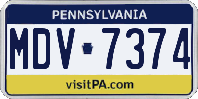 PA license plate MDV7374