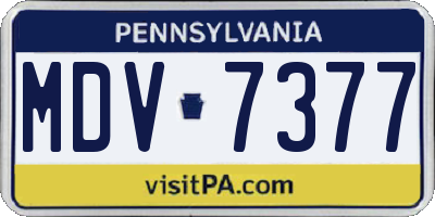 PA license plate MDV7377