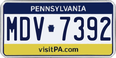 PA license plate MDV7392