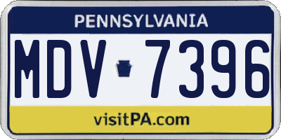 PA license plate MDV7396