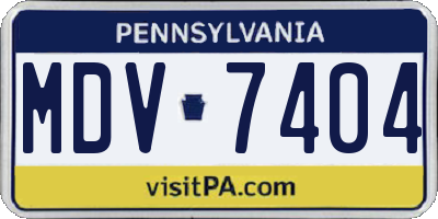 PA license plate MDV7404