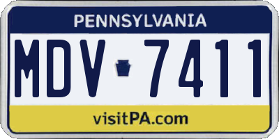 PA license plate MDV7411