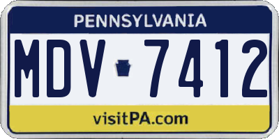 PA license plate MDV7412