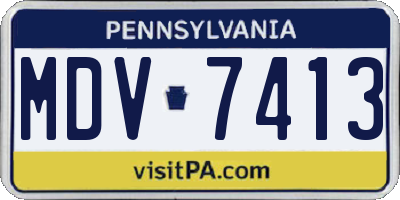 PA license plate MDV7413