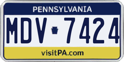 PA license plate MDV7424