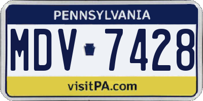 PA license plate MDV7428