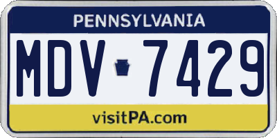 PA license plate MDV7429