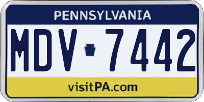 PA license plate MDV7442
