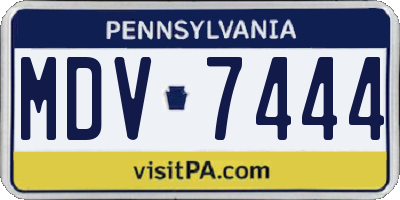 PA license plate MDV7444