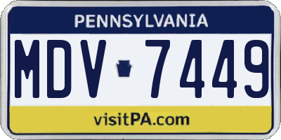 PA license plate MDV7449