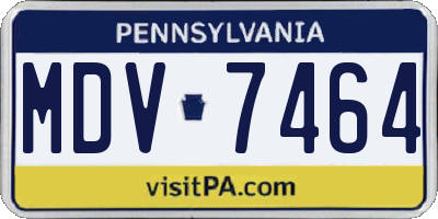 PA license plate MDV7464
