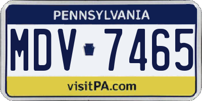PA license plate MDV7465