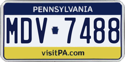 PA license plate MDV7488